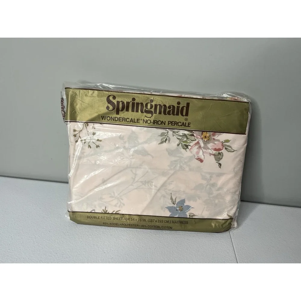 Vtg Springmaid Castlewood Double Fitted‎ Sheet Floral